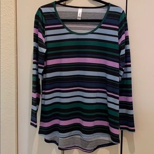 LuLaRoe Lynnae long sleeve tee, size M, EUC